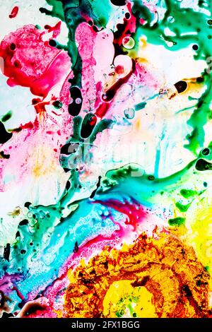 Helle schöne saftige Aquarell Hintergrund in Neonlicht. Platz für Design kopieren. Stockfoto