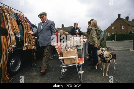 Whippet Racing im Andover Whippet Racing Club 1980 Stockfoto