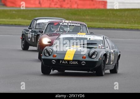 Jim Dean, Lotus Europa, HSCC 70's Road Sports Championships, 1980s Production Car Challenge, International Trophy Meeting, Silverstone Grand Prix Cir Stockfoto