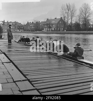 Laga (Delft) Züge für Head of River, 27. März 1962, Rudern, Niederlande, 20. Jahrhundert Presseagentur Foto, Nachrichten zu erinnern, Dokumentarfilm, historische Fotografie 1945-1990, visuelle Geschichten, Menschliche Geschichte des zwanzigsten Jahrhunderts, Momente in der Zeit festzuhalten Stockfoto