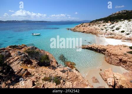 Spargi, Cala d'a Rena bianca o Cala Soraya, Arcipelago di La Maddalena, Sardegna Stockfoto