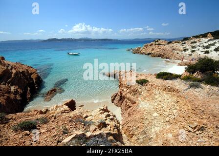 Spargi, Cala d'a Rena bianca o Cala Soraya, Arcipelago di La Maddalena, Sardegna Stockfoto