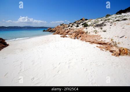 Spargi, Cala d'a Rena bianca o Cala Soraya, Arcipelago di La Maddalena, Sardegna Stockfoto