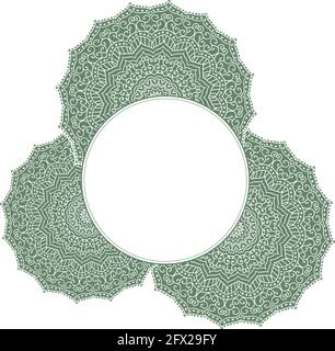 Mandala. Kreisförmige Figur, die das Universum in Hindu und Buddhist darstellt Stock Vektor