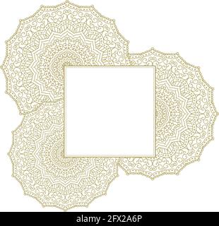 Mandala. Kreisförmige Figur, die das Universum in Hindu und Buddhist darstellt Stock Vektor