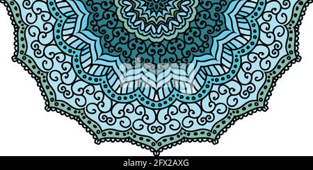 Mandala. Kreisförmige Figur, die das Universum in Hindu und Buddhist darstellt Stock Vektor