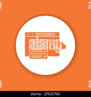 Cloud Computing-Farbsymbol. Datenbank-Vektor-Piktogramm. Speicherung von Internetdaten. File Sharing Service-Konzept. Schaltfläche für Webseite, mobile App, pro Stock Vektor