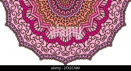 Mandala. Kreisförmige Figur, die das Universum in Hindu und Buddhist darstellt Stock Vektor