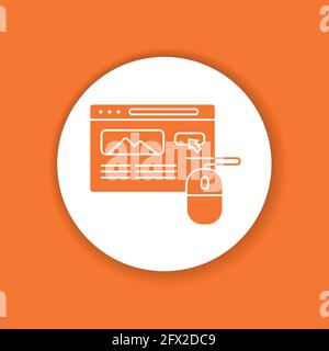 Pay-per-Click-Farbsymbol. Vektor-Piktogramm für Werbekampagnen. Schaltfläche für Webseite, mobile App, Promo. Bearbeitbare Kontur. Stock Vektor