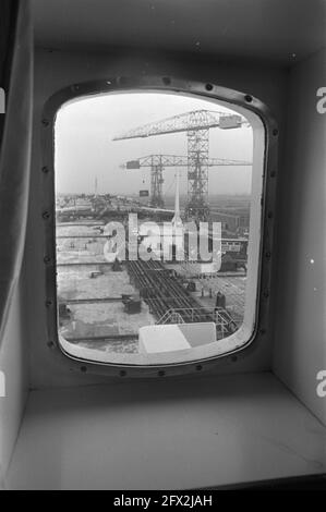 Mammoth tanker Melania taufte Blick von der Kapitänskabine auf dem Schiff, 30. Oktober 1968, Mammoth tankers, Niederlande, 20. Jahrhundert Presseagentur Foto, Nachrichten zu erinnern, Dokumentarfilm, historische Fotografie 1945-1990, visuelle Geschichten, Menschliche Geschichte des zwanzigsten Jahrhunderts, Momente in der Zeit festzuhalten Stockfoto