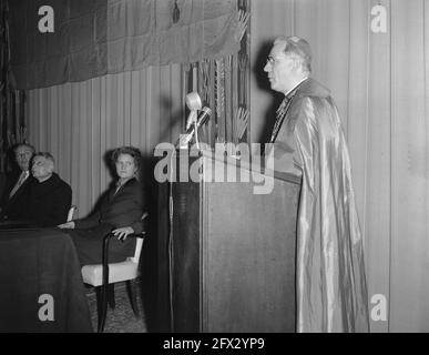 Kongress Internationale Vereinigung katholischer Arbeiter u.a. Frau Dr. M. A. Klompe, 18. März 1955, Kongresse, Niederlande, 20. Jahrhundert Presseagentur Foto, Nachrichten zu erinnern, Dokumentarfilm, historische Fotografie 1945-1990, visuelle Geschichten, Menschliche Geschichte des zwanzigsten Jahrhunderts, Momente in der Zeit festzuhalten Stockfoto