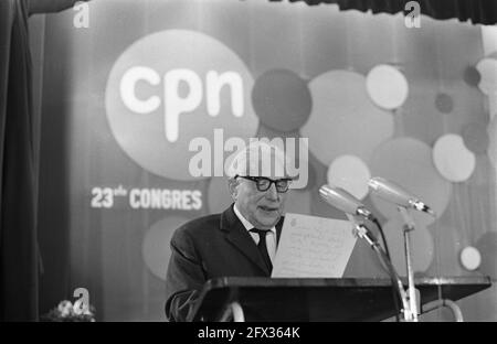 23. Kongress der Kommunistischen Partei der Niederlande in Adam Paul de Groot spricht, 6. Februar 1970, Kongresse, Niederlande, 20. Jahrhundert Presseagentur Foto, Nachrichten zu erinnern, Dokumentarfilm, historische Fotografie 1945-1990, visuelle Geschichten, Menschliche Geschichte des zwanzigsten Jahrhunderts, Momente in der Zeit festzuhalten Stockfoto