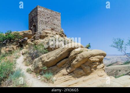 Turm am Davit Gareja Klosterkomplex, Georgia Stockfoto