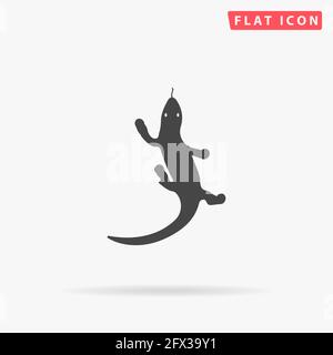 Flaches Vektorsymbol für Echsen. Handgezeichnete Design-Illustrationen. Stock Vektor