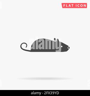 Flaches Vektorsymbol der Maus. Handgezeichnete Design-Illustrationen. Stock Vektor