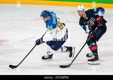 Arena Riga, Riga, Lettland, 25. Mai 2021, Tennyson Matt (USA) während der Weltmeisterschaft 2021 - USA vs Kasachstan, Eishockey - Foto Andrea Re / LM Stockfoto