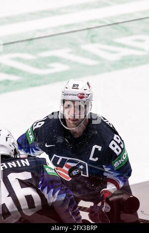 Arena Riga, Riga, Lettland, 25. Mai 2021, Abdelkader Justin (USA) während der Weltmeisterschaft 2021 - USA vs Kasachstan, Eishockey - Foto Andrea Re / LM Stockfoto