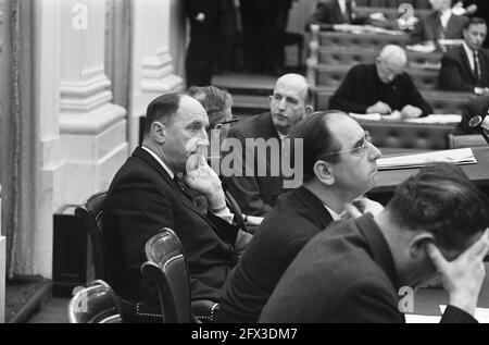 Minister LUNs während seiner Rede im Repräsentantenhaus zur Frage der EWG, 31. Januar 1963, Niederlande, Foto der Presseagentur des 20. Jahrhunderts, zu erinnerende Nachrichten, Dokumentation, historische Fotografie 1945-1990, visuelle Geschichten, Menschliche Geschichte des zwanzigsten Jahrhunderts, Momente in der Zeit festzuhalten Stockfoto