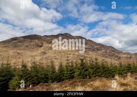 Blick auf den langen Grat am Bioran bei St Fillans, Perthshire, Schottland Stockfoto