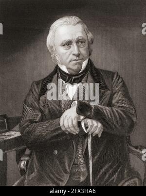 Thomas Babington Macaulay, 1. Baron Macaulay, 1800 – 1859. Britischer Historiker, Whig-Politiker, Essayist und Rezensent. Nach einer Fotografie von Antoine Claudet. Stockfoto