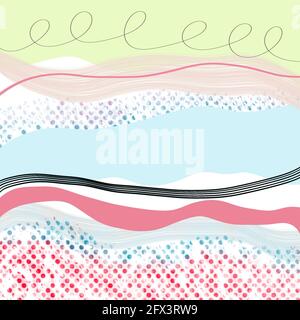 Abstrakt farbenfroher Hintergrund mit Wellen. Perfekt für Karten oder Papier Stockfoto