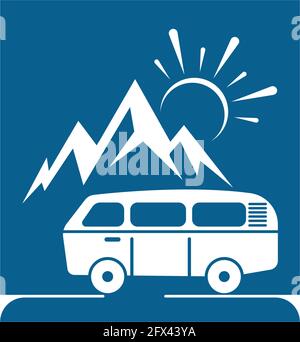 Einfache Caravan Mobile Icon Logo Design Vektor Vorlage Stock Vektor