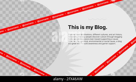 Horizontale Clean-Vorlage für Ihre Blog-Präsentation mit Bürokratie. Legen Sie Ihre Inhalte Unter Den Hintergrund. Vektorgrafik Stock Vektor
