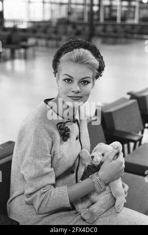 Deutsche Prinzessin Karin zu Lieningen (Kopf), Europas gefragteste Schaufensterpuppe kurz am Flughafen Schiphol, 30. Oktober 1962, Schaufensterpuppen, Prinzessinnen, Niederlande, Presseagentur des 20. Jahrhunderts, Foto, Nachrichten zum erinnern, Dokumentarfilm, historische Fotografie 1945-1990, visuelle Geschichten, Menschliche Geschichte des zwanzigsten Jahrhunderts, Momente in der Zeit festzuhalten Stockfoto