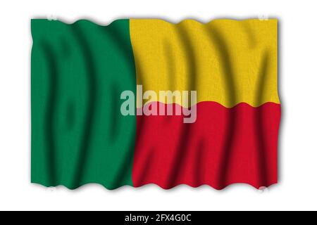 Benin 3D Rendering Flagge der Welt zu studieren Stockfoto
