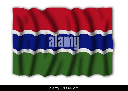 Gambia 3D Rendering Flagge der Welt zu studieren Stockfoto