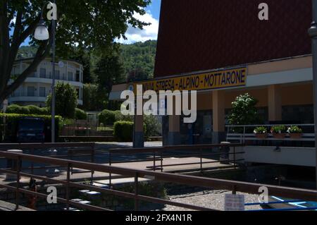 Kabinenbahn Stresa-Mottarone / Incidente Funivia Stresa-Mottarone. Lago Maggiore, Italien Stockfoto