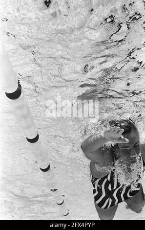 Schwimmeuropameisterschaften in Utrecht, Toos BEUMER (Unterwasser), 21. August 1966, Schwimmmeisterschaften, Niederlande, 20. Jahrhundert Presseagentur Foto, Nachrichten zu erinnern, Dokumentarfilm, historische Fotografie 1945-1990, visuelle Geschichten, Menschliche Geschichte des zwanzigsten Jahrhunderts, Momente in der Zeit festzuhalten Stockfoto