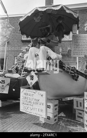 Contest Bow sitting at Egmond aan Zee, a stricking bow sitter, 12. Juni 1976, Wettbewerbe, Niederlande, Foto der Presseagentur des 20. Jahrhunderts, News to remember, Dokumentarfilm, historische Fotografie 1945-1990, visuelle Geschichten, Menschliche Geschichte des zwanzigsten Jahrhunderts, Momente in der Zeit festzuhalten Stockfoto