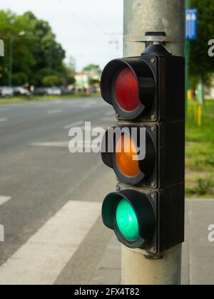 Dies ist eine Ampel in der Stadt Stockfoto