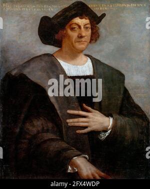 Sebastiano del Piombo -Sebastiano Luciani, Portrait of a man, angeblich Christopher Columbus, 1519, Öl auf Leinwand, Metropolitan Museum of Art, New Stockfoto