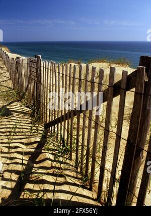 Marconi Beach Fence, Cape Cod National Seashore Stockfoto