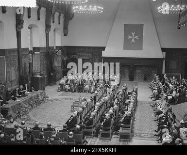 Prinz Bernhard Landkommandant im Orden des Hl. Johannes Ridderzaal, 26. Juni 1954, Fürsten, Niederlande, 20. Jahrhundert Presseagentur Foto, Nachrichten zu erinnern, Dokumentarfilm, historische Fotografie 1945-1990, visuelle Geschichten, Menschliche Geschichte des zwanzigsten Jahrhunderts, Momente in der Zeit festzuhalten Stockfoto