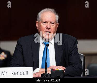 Washington, Usa. Mai 2021. Frank Kendall III, Nominierter zum Sekretär der Luftwaffe, spricht bei einer Anhörung des Ausschusses für bewaffnete Dienste des Senats. Kredit: SOPA Images Limited/Alamy Live Nachrichten Stockfoto