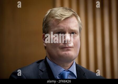 Jonathan Davidson erscheint vor einer Anhörung des Senatsausschusses für Finanzen wegen seiner Ernennung zum stellvertretenden Untersekretär des Finanzministeriums im Dirksen Senate Office Building in Washington, DC, USA, Dienstag, den 25. Mai, 2021. Foto von Rod Lampey/CNP/ABACAPRESS.COM Stockfoto