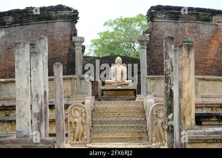 Sri Lanka Polonnaruwa - Royal Palace buddha Statue Stockfoto