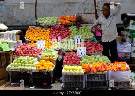 Sri Lanka - Kandy Markt Obststand Stockfoto