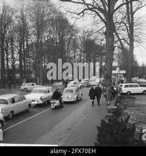 Hochzeit von Prinzessin Irene und Prinz Carlos. Menschenmengen im Soestdijk Palace, 7. Februar 1964, Königshaus, öffentlich, Verkehr, Niederlande, Foto der Presseagentur des 20. Jahrhunderts, zu erinnerende Nachrichten, Dokumentarfilm, historische Fotografie 1945-1990, visuelle Geschichten, Menschliche Geschichte des zwanzigsten Jahrhunderts, Momente in der Zeit festzuhalten Stockfoto