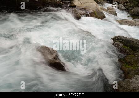 Marian Falls am Lake Marian Track, Fiordland National Park Stockfoto