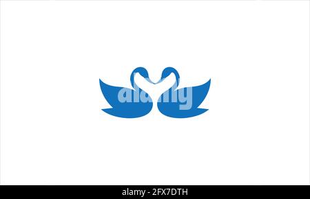 Zwei Duck Symbol Logos Design Vorlage Vektor Illustration Stock Vektor