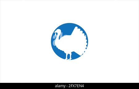 Türkei Vogelschnur und Glyphe Tier und Bauernhof Geflügel Zeichen vektorgrafiken Symbol Logo Stock Vektor