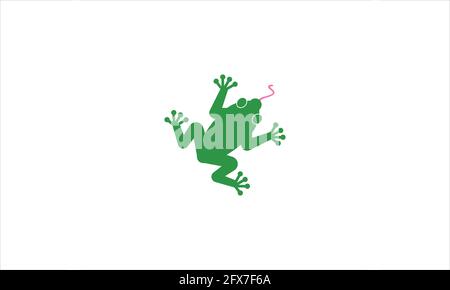Green Frog Silhouette Icon Logo Design Vektor Vorlage Illustration Stock Vektor