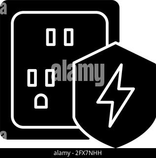 Überspannungsschutz, schwarzes Glyphensymbol Stock Vektor