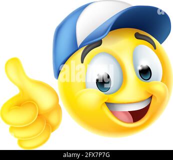 Cartoon Emoji Emoticon Gesicht trägt EINEN Hut Stock Vektor