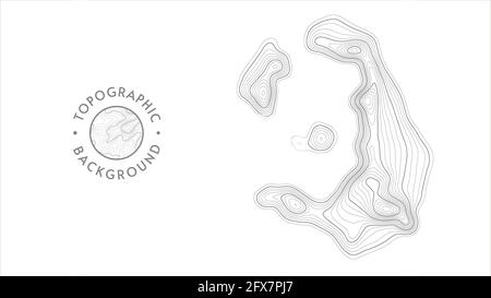Vektor topografische Mustertextur. Gray Contours Geographische Berg Topographie Vektor-Illustration. Karte auf Landwegen. Höhengrafik CO Stock Vektor