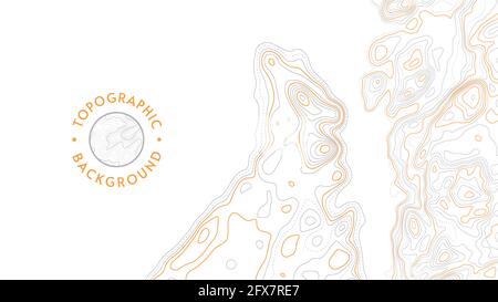 Vektor topografische Mustertextur. Gray Contours Geographische Berg Topographie Vektor-Illustration. Karte auf Landwegen. Höhengrafik CO Stock Vektor